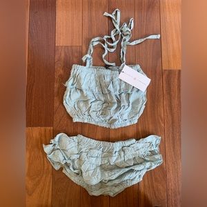 Reverie Threads Margaret Outfit in Muted Blue (12-18m)